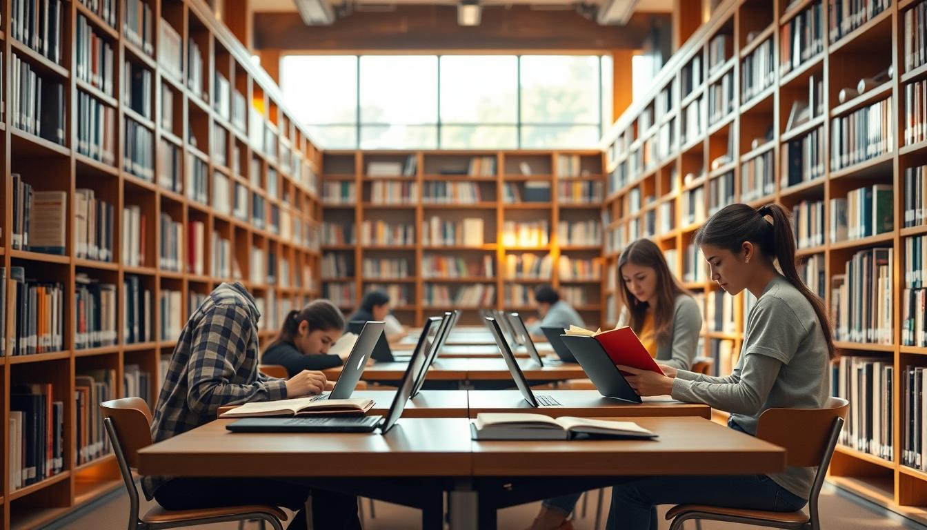 Student using a study guide to organize academic notes