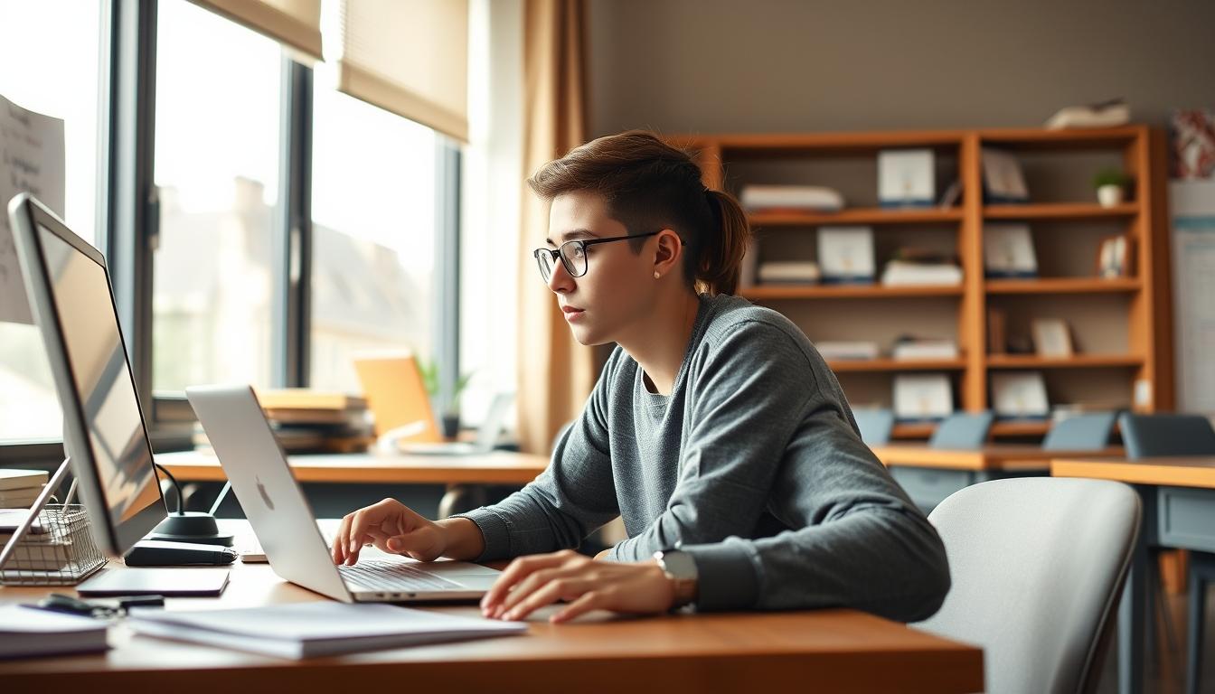 Student developing practical and academic skills